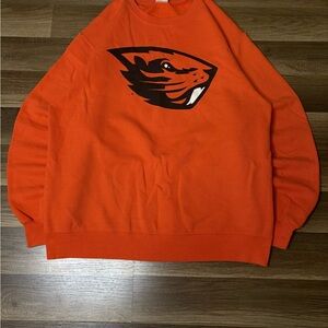 VTG Port & Company Oregon State Beavers Orange Sweatshirt Size M Mens